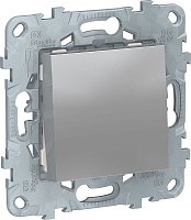 Выключатель кнопочный без рамки Schneider Electric Unica New 1-кл. алюминий